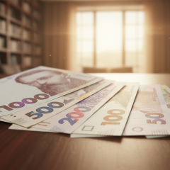 Paper hryvnias being withdrawn from circulation