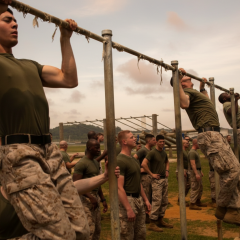 US Marine Corps soldiers in uniform