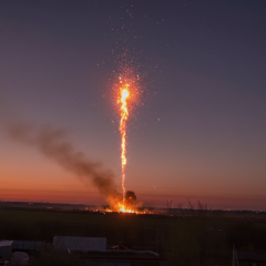 Сбитый российский военный вертолет