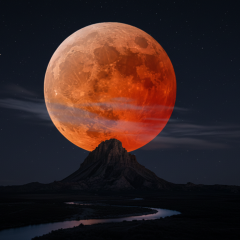 Total lunar eclipse: red Moon