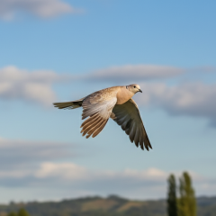 Migratory birds against the backdrop of the steppe