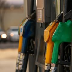 Graphic image of a petrol station