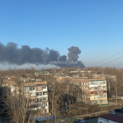 Пожар в Донецке: взрывы и пожар