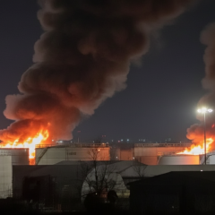 Fire at the oil depot in Russia