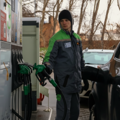 Oil tanks at gas station