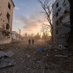 Devastation and victims of the airstrike