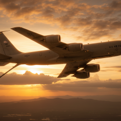 Американський літак-заправник KC-135 під час аварії