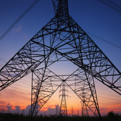Energy grids and map of Ukraine