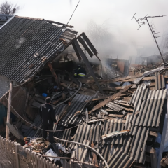 Consequences of drone attack on Zaporizhia