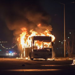 Сцена взрыва во Львове