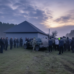 Толпа блокує авто на Волині