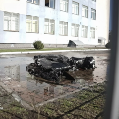 Обломки сбитого дрона упали на Киев