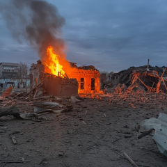 Airstrike in Slovyansk: children evacuation
