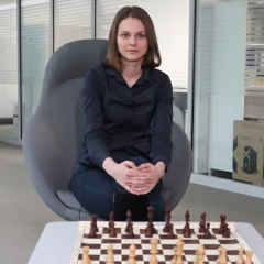 Ukrainian chess player Anna Muzychuk playing at the Candidates Tournament 2026
