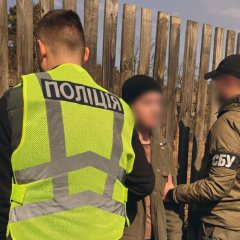 21-year-old resident of Bucha in helmet