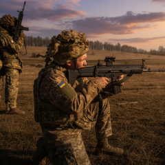 Soldiers of Skela battalion in previous battle