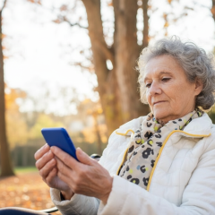 Elderly people with a bank card