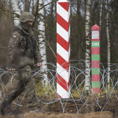 Electronic barrier on the border of Poland