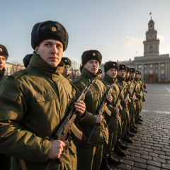 Russian soldier in military uniform
