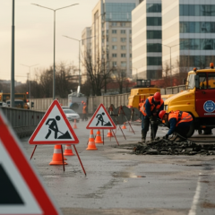 Traffic restriction on bridge in Kyiv