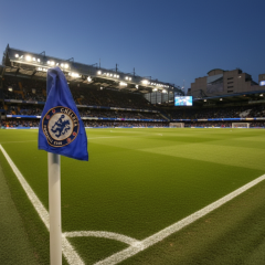 Chelsea Football Club emblem against bankruptcy