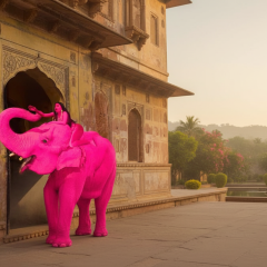Chanchal the elephant painted for a photoshoot