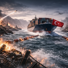 Turkish naval fleet in the Strait of Hormuz