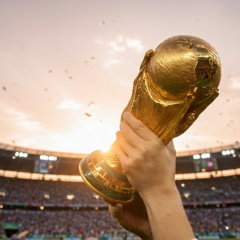 Trophy of the 2026 World Cup in the USA, Mexico, and Canada