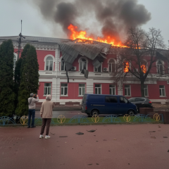 Пожежа в будівлі міської ради в Прилуках