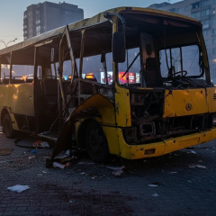 Автобус з наслідками атаки в Нікопольщині