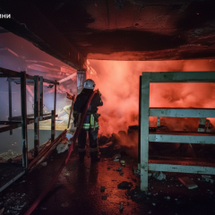 Fire in the port area in Odesa