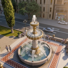 Фонтан на месте поваленного Ленина в Киеве