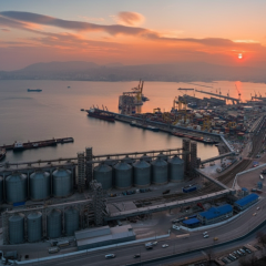 Oil terminal after attack in Novorossiysk