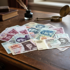 Hungarian forint on a chart background