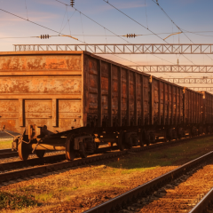 Train wagons on railway