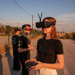 Children learn to operate drones in Artek