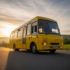 Detained school bus in Chernihiv region