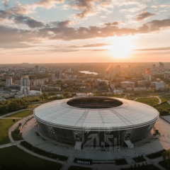 Drone above Donbass Arena