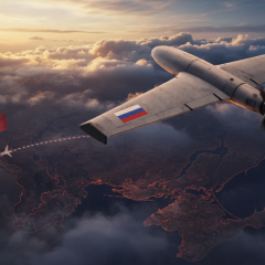 Russian drone violating airspace at night