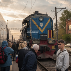 Поврежденные вагоны после столкновения на Винничине