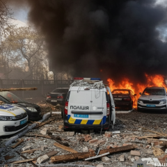 Russian drones attacking Ukrainian cities