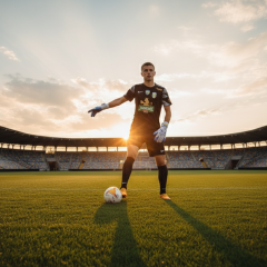 Domchak in Karpaty kit at the stadium