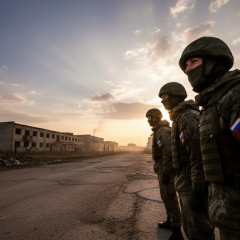 Russia as an occupier - image of a military base in Crimea