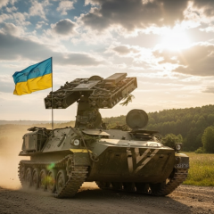 Противовоздушный оборонительный комплекс Patriot на фоне энергосистемы