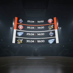 Dnipro team players on the basketball court