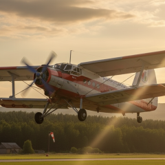 Русские самолеты Ан-2 в небе