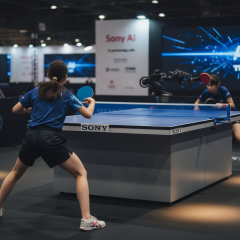 Robot Ace beats players in table tennis