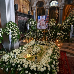 Church service at the memorial service in Kyiv