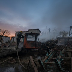 Chernihiv region after drone and artillery attack