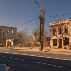 Ruins of the historical center of Mariupol